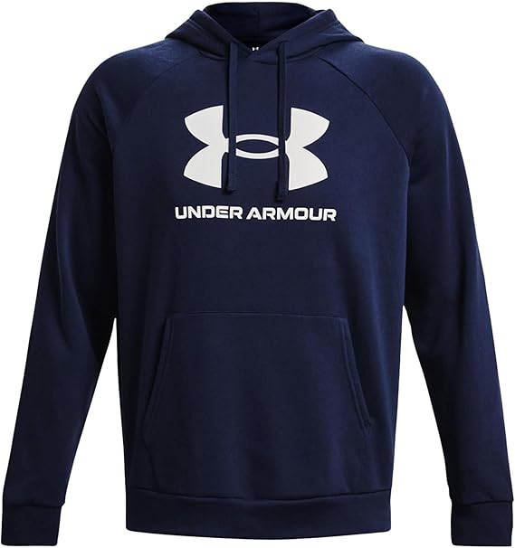 Under Armour felpa con cappuccio UA Rival Fleece Logo da uomo pile misto cotone blu