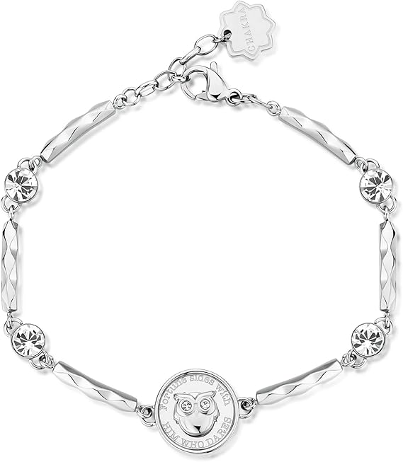 Brosway Bracciale Donna Acciaio e Cristalli Simbolo Gufo | Collezione Chakra - BHKB121