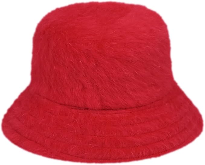 Kangol Cappello Pescatore Furgora Bucket Misto Angora Acrilico Rosso Scarlatto Unisex