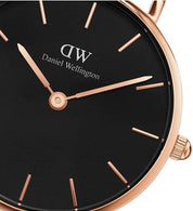 Daniel Wellington orologio petite 28mm inox 316L rose black ashfield DW00100245