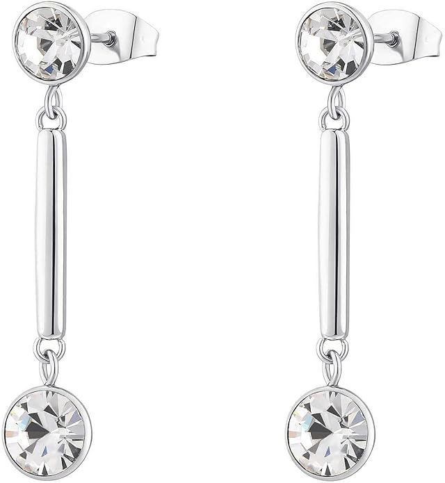 Brosway Orecchini lunghi AFFINITY in acciaio Swarovski crystal acciaio argento bff166