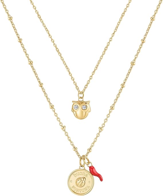 Brosway Collana Donna Acciaio Cristalli con Simbolo Gufo | Collezione Chakra - BHKN069