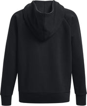 Under Armour felpa full zip pile misto cotone cappuccio RIVAL donna  allenamento UA nero