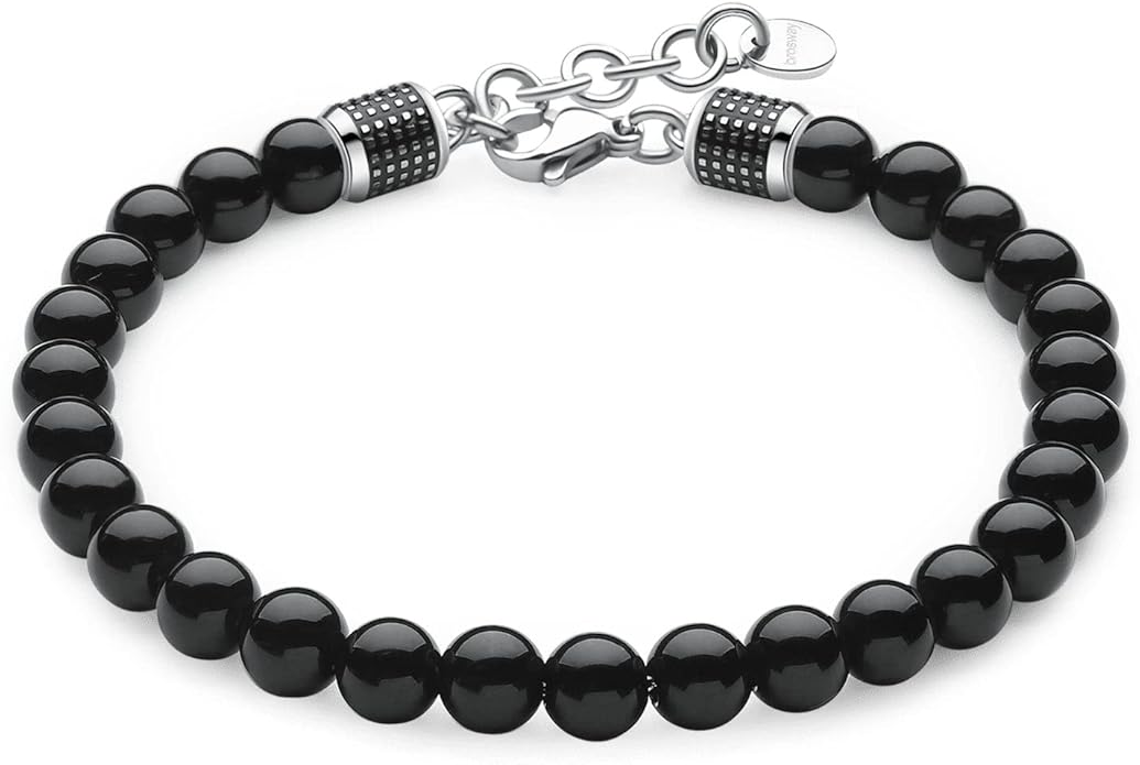 Brosway Bracciale Uomo in Acciaio e Pietre Naturali onice Collezione Bullet - BUL40