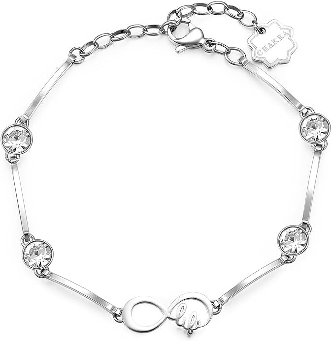 Brosway Bracciale Donna CHAKRA in acciaio con infinito e cristalli crystal BHKB029