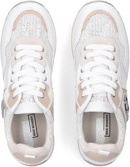 Liu jo scarpe donna sneakers Maxi Wonder 01 pelle Bianco Beige