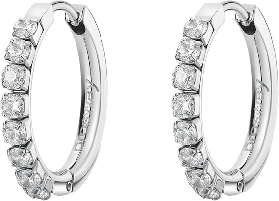 Brosway Orecchini Donna Cerchio in Acciaio e Cubic Zirconia - Collezione DESIDERI - BEIE012