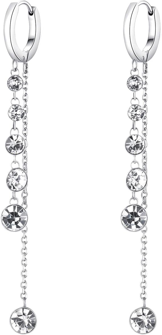 Brosway Orecchini Pendenti in Acciaio e Cristalli Collezione SYMPHONIA - BYM87