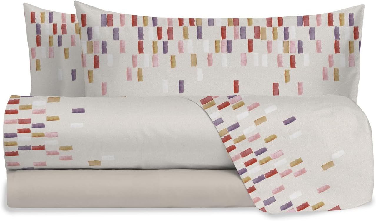 Jolly Set Completo Letto lenzuola matrimoniale Cotone federe FEDORA ROSA ANTICO