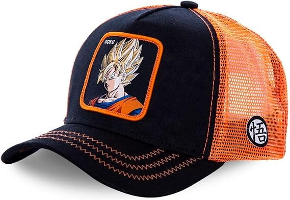 Capslab Cappellino con Visiera Collezione Dragon Ball Misto Cotone Arancio Nero Unisex