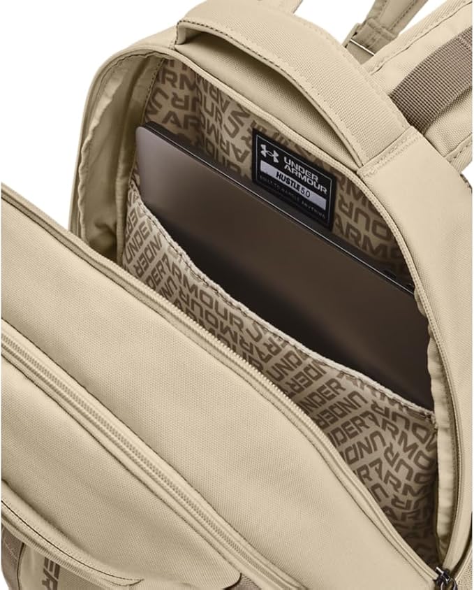 Under Armour Zaino UA HUSTLE 5.0 Backpack Impermeabile porta pc laptop 15" Marroncino Khaki