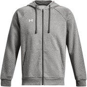 Under Armour felpa full zip pile misto cotone cappuccio RIVAL uomo allenamento UA grigio