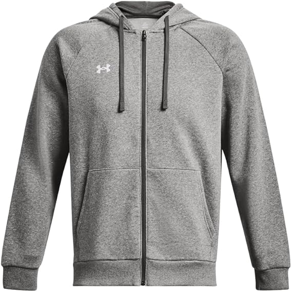 Under Armour felpa full zip pile misto cotone cappuccio RIVAL uomo allenamento UA grigio