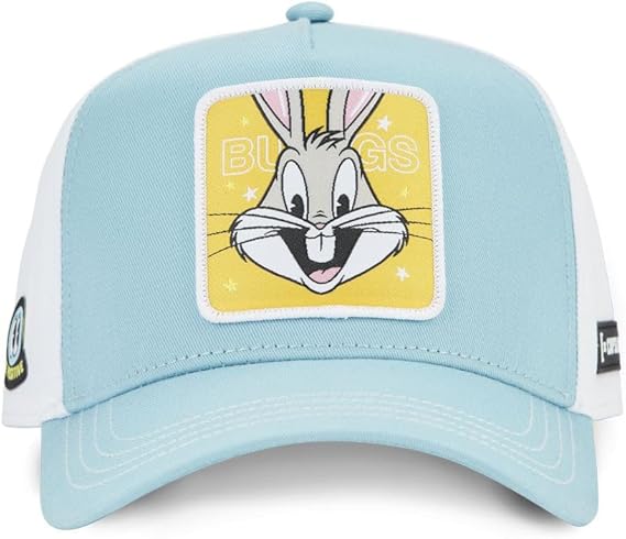 Capslab Cappellino con Visiera Bugs Collezione Looney Tunes Cotone Bianco Azzurro Unisex