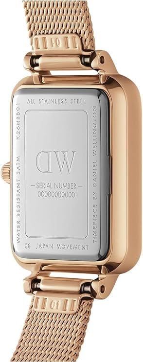 Daniel Wellington orologio quadro melrose 20x26mm inox 316L rose gold quadrante nero