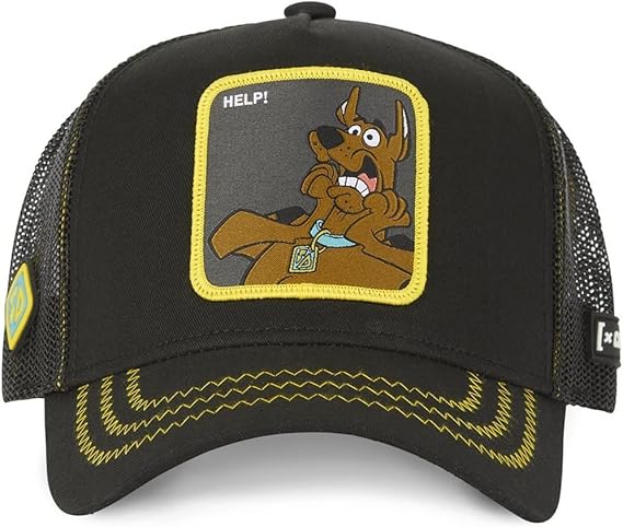 Capslab Cappellino con Visiera Collezione Scooby Doo Misto Cotone Nero Unisex