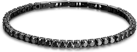 Brosway Bracciale uomo Tennis in Acciaio e Cubic Zirconia nero Collezione Avantgarde - BVD12