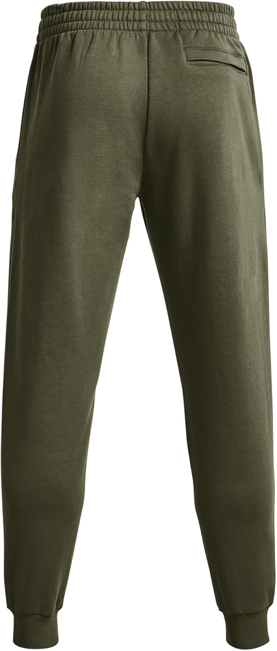 Under Armour RIVAL fleece pantaloni allenamento corsa uomo men pile verde militare