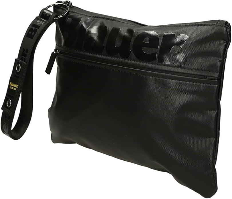 Blauer Borsa Pochette Coney Clutch Donna Uomo sling polso nylon cerato NERO