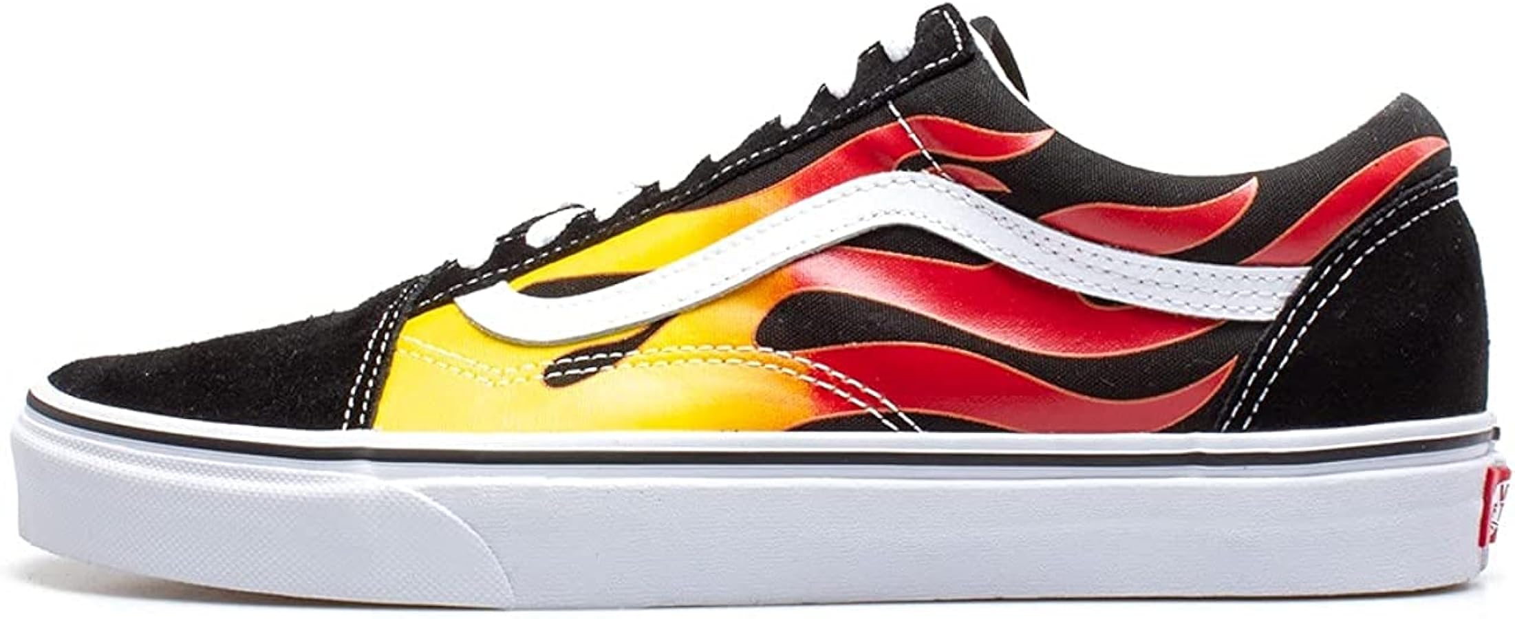 Vans Scarpe Basse sneakers Old Skool PRNT FLAME in Tela Nero