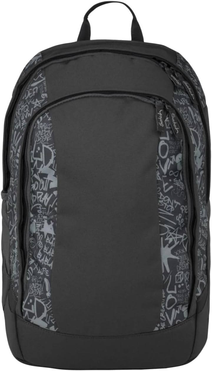 Satch Zaino scuola AIR Ergonomico Ecologico 26 Litri STREET INK nero black