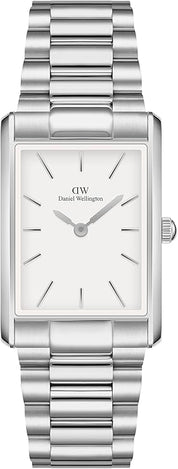 Daniel Wellington orologio bound 28mm 316L steel silver 35x24 retro moderno bianco