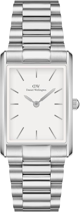 Daniel Wellington orologio bound 28mm 316L steel silver 35x24 retro moderno bianco