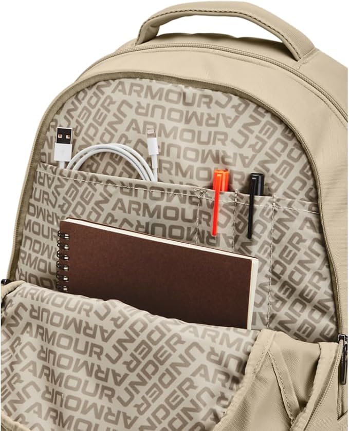 Under Armour Zaino UA HUSTLE 5.0 Backpack Impermeabile porta pc laptop 15" Marroncino Khaki