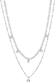 Brosway Collana Donna doppio filo acciaio e Cristalli | Collezione Symphonia - BYM81