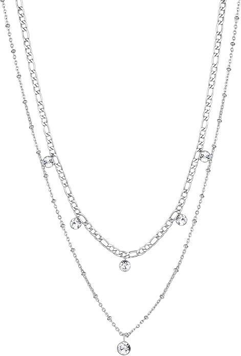 Brosway Collana Donna doppio filo acciaio e Cristalli | Collezione Symphonia - BYM81