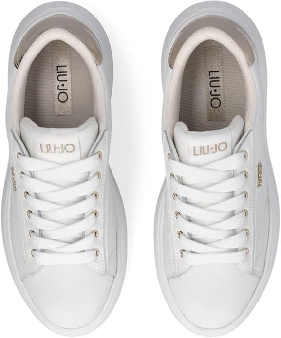 Liu jo scarpe donna sneakers Casper 01 pelle Bianco/Oro Rosa