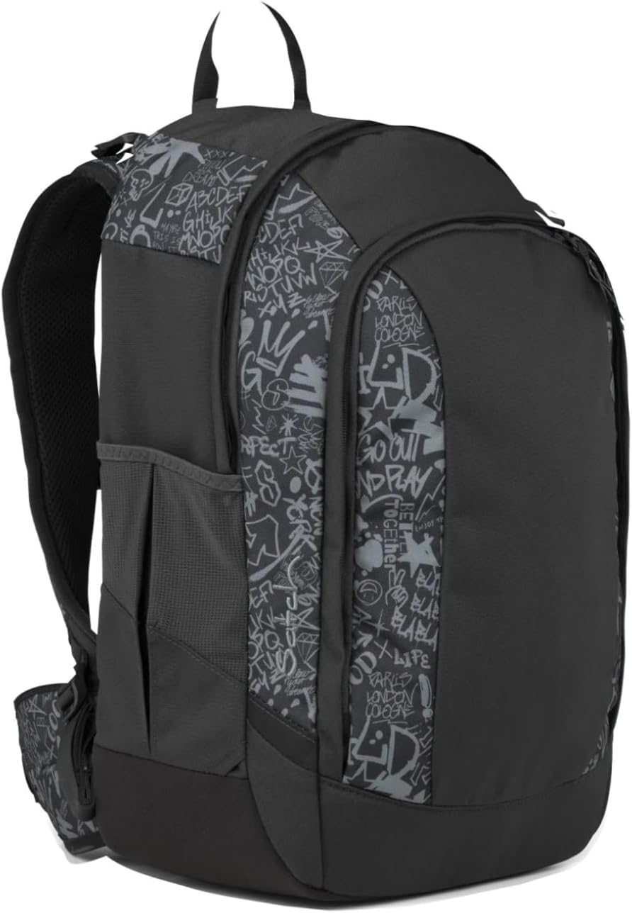 Satch Zaino scuola AIR Ergonomico Ecologico 26 Litri STREET INK nero black