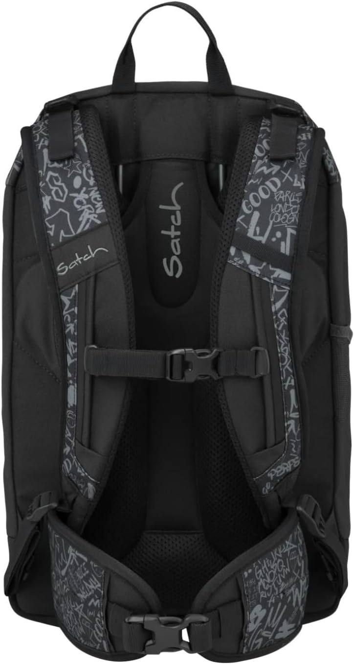 Satch Zaino scuola AIR Ergonomico Ecologico 26 Litri STREET INK nero black