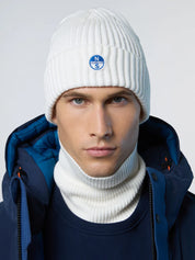 North Sails Cuffia berretta beanie hat costa inglese ricamo patch 623285 bianco