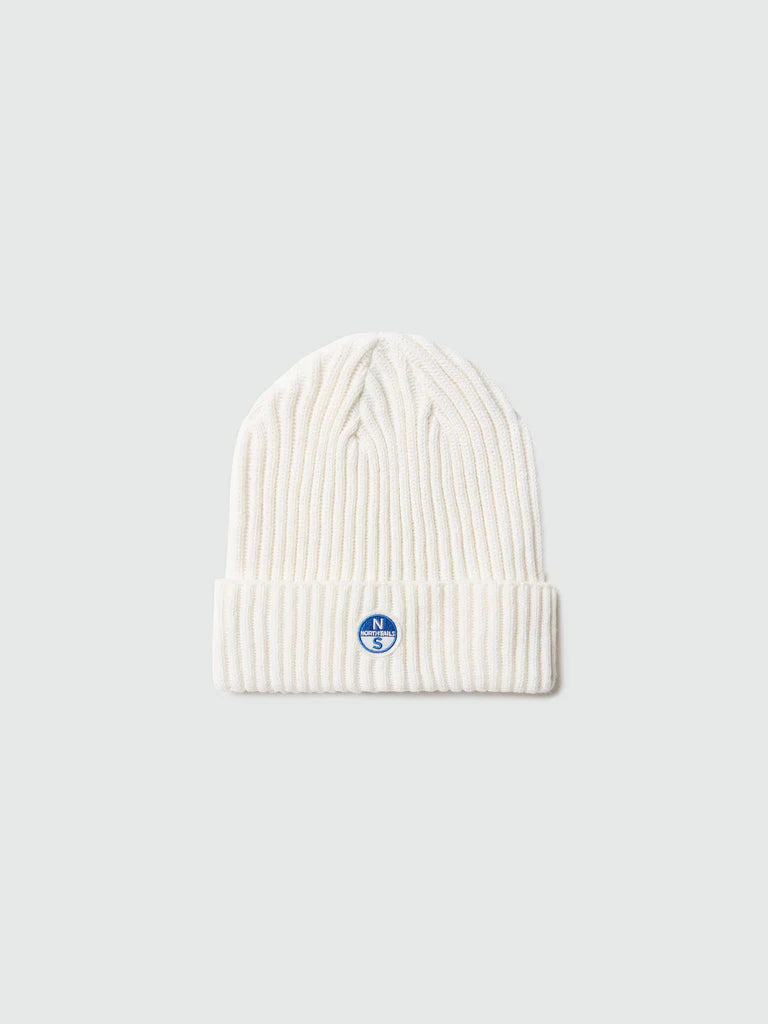 North Sails Cuffia berretta beanie hat costa inglese ricamo patch 623285 bianco