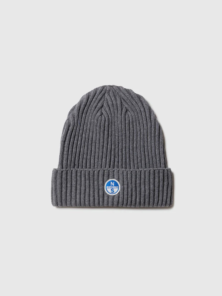 North Sails Cuffia berretta beanie hat costa inglese ricamo patch 623285 grigio melange