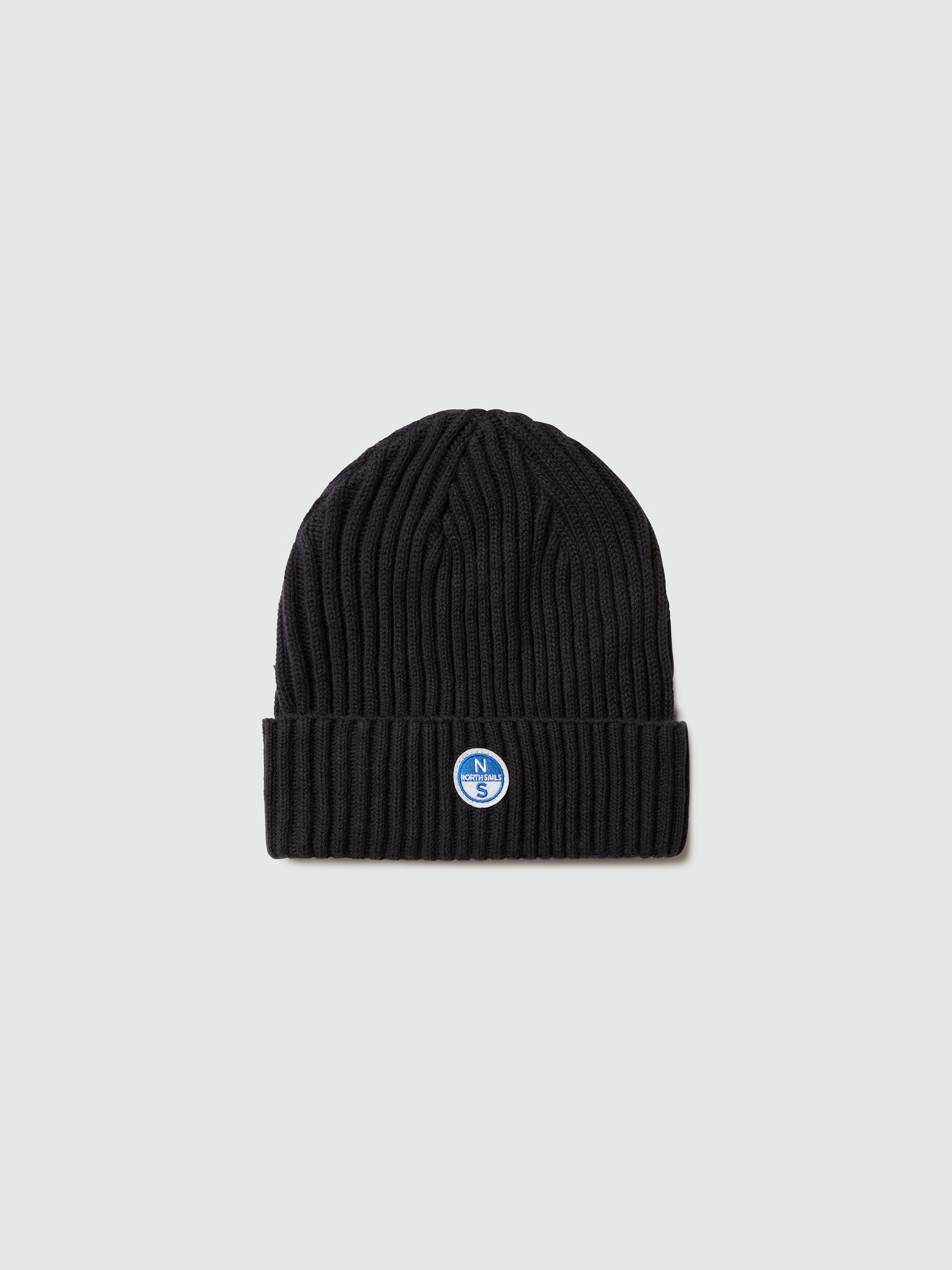 North Sails Cuffia berretta beanie hat costa inglese ricamo patch nero 623285