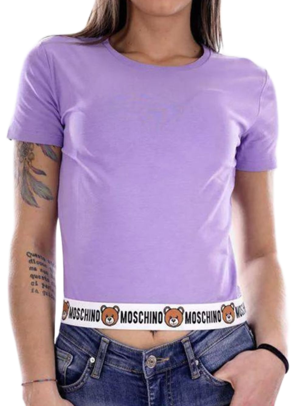 Moschino Underbear Teddy Logo T-Shirt Cotton Purple