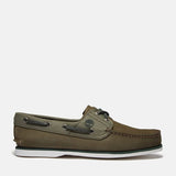 Timberland Scarpa da Barca Classic Uomo Tomaia in Pelle Verde Scuro