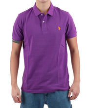 US Polo Assn. T-Shirt Logo Front and Back Cotton Purple