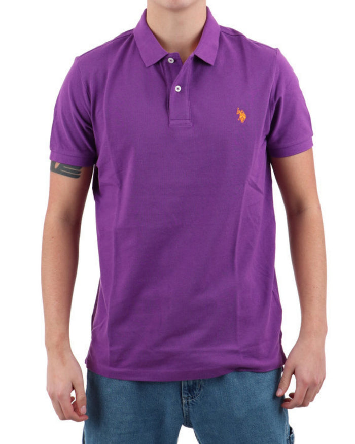 U.S. Polo Assn. T-Shirt Logo Fronte e Retro Cotone Viola 4