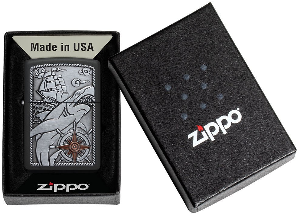 Zippo Ricaricabile Antivento Made In Usa Nel Box Regalo Nero Unisex