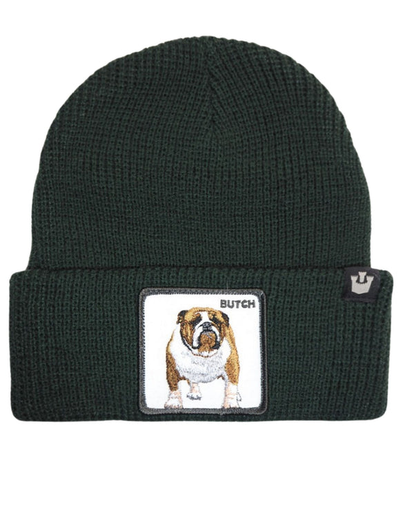 Goorin Bros. Cappello Beanie Hat Cuffia Con Patch Frontale E Logo Su Lato Verde Unisex