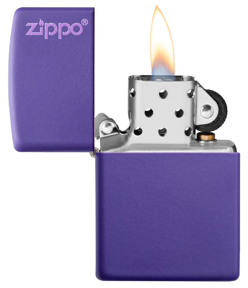 Zippo Matte With Purple Logo Unisex
