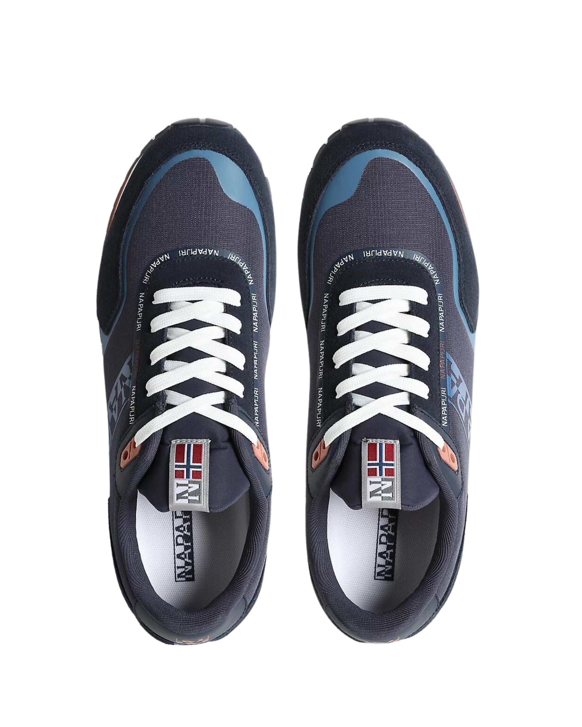 Napapijri Lotus Sneakers in Polyester and Leather Blue