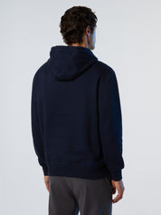 North Sails Felpa manica lunga girocollo Hoodie cappuccio e tasca frontale navy blu 691084