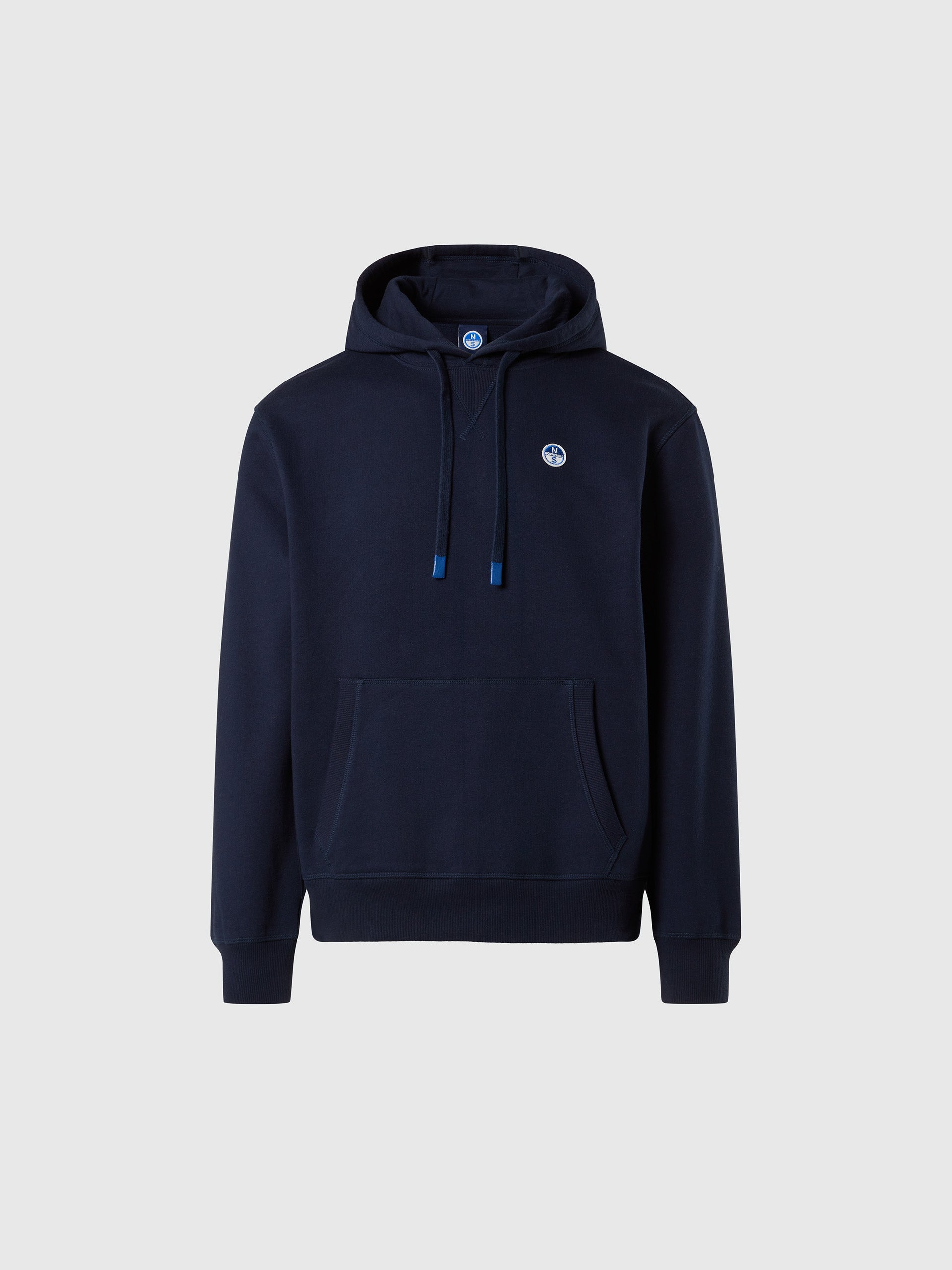 North Sails Felpa manica lunga girocollo Hoodie cappuccio e tasca frontale navy blu 691084