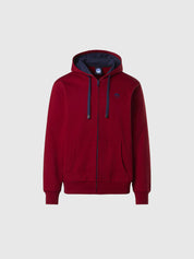 North Sails Felpa manica lunga FULL ZIP Hoodie cappuccio 691085 rosso 0278