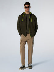 North Sails Felpa manica lunga FULL ZIP Hoodie cappuccio 691085 forest verde 0437