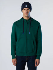 North Sails Felpa manica lunga FULL ZIP Hoodie cappuccio 691085 petrolio 0475